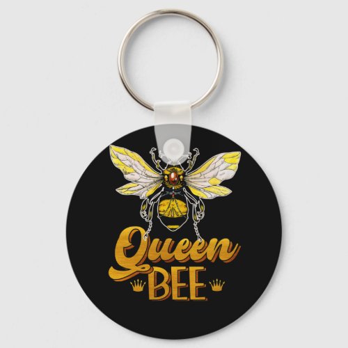 Queen Bee Crown Cute Honey Bee Hive Beekeeping Keychain