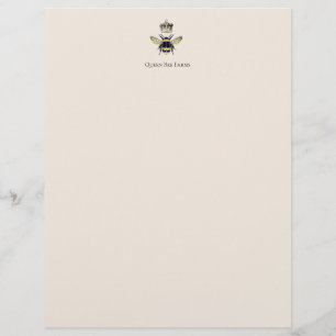 Queen Bee Crown Farm Apiary Honey Letterhead