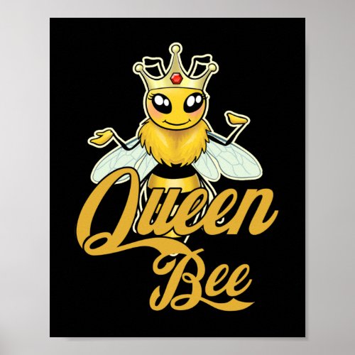 Queen Bee Crown Honey Bee Hive Gift Poster