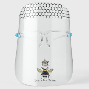 Queen Bee Crown Honeycomb Apiary Beekeeper Farm Face Shield