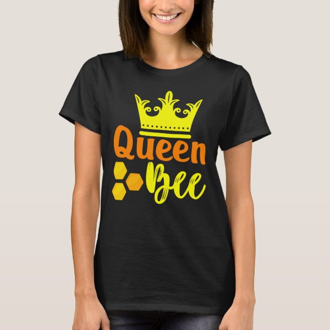 Queen Bee Crown Honeycomb T-Shirt (Front)