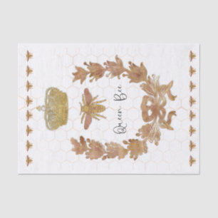 Queen Bee Crown Royal Rose Gold Girl Decoupage Tissue Paper