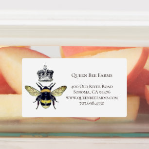 Queen Bee Crown White Labels