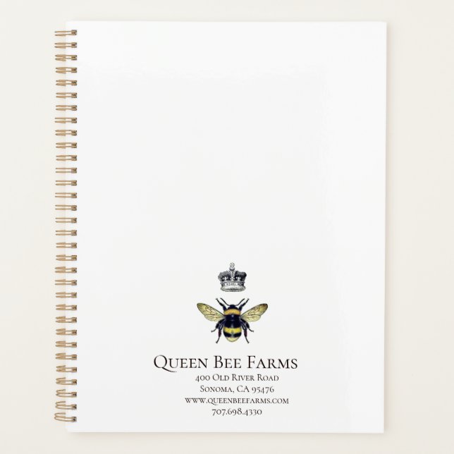 Queen Bee Crown White Planner (Front)