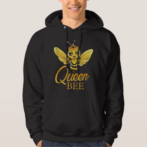 Queen Bee Crown Women Girls Honey Bee Hive Beekeep Hoodie