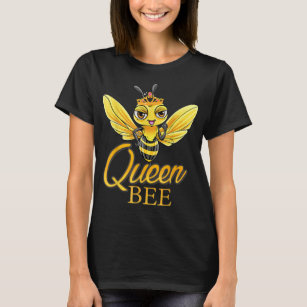 Queen Bee Crown Women Girls Honey Bee Hive Beekeep T-Shirt