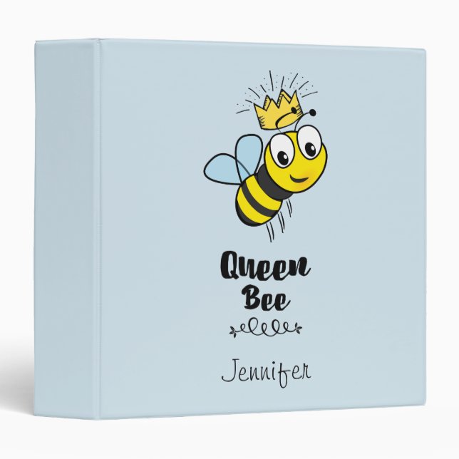Queen Bee Cute Bumble Bee with Crown Binder (Front/Spine)