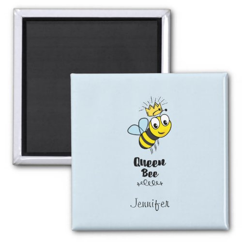 Queen Bee Cute Bumble Bee with Crown Personalized Magnet
