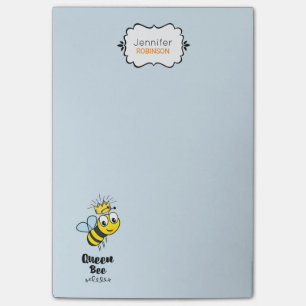 Queen Bee Cute Bumble Bee with Crown Personalized Post-it Notes