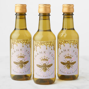 Queen bee design bottle labels