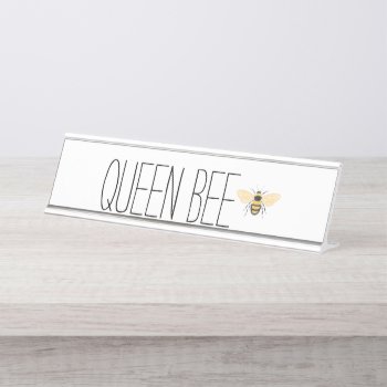 Queen Bee Desk Name Plate by coffeecatdesigns at Zazzle