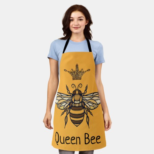 Queen Bee Fancy Crown Personalize Apron