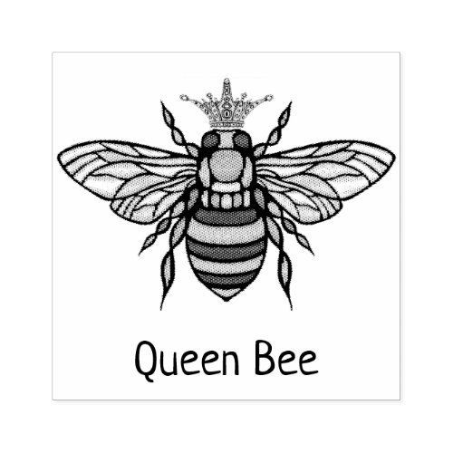 Queen Bee Fancy Crown Rubber Stamp