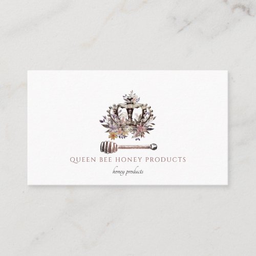 Queen Bee Floral Crown Honey Products Business Card