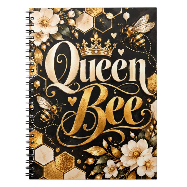 Queen Bee Floral Notebook (Front)