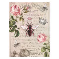 Queen Bee French Perfume Rose Bud Ad Vintage Tissue Paper, Zazzle