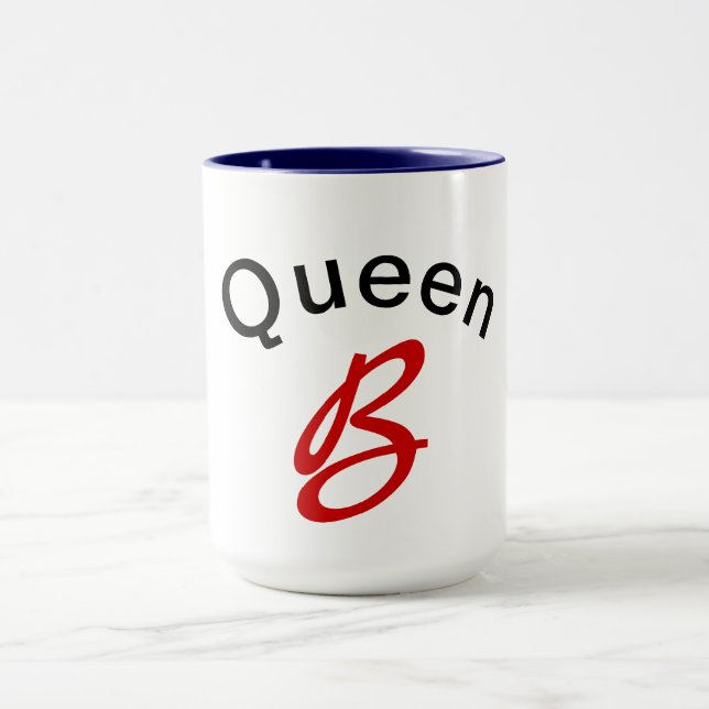 Queen Bee funny alphabet b humor design coffee Mug (Center)