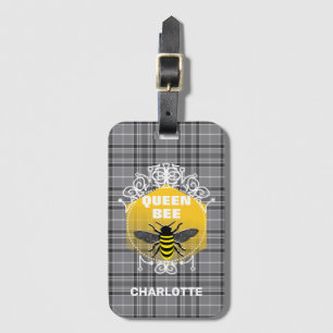 Queen Bee Funny Cute Girly Personalized Luggage Tag