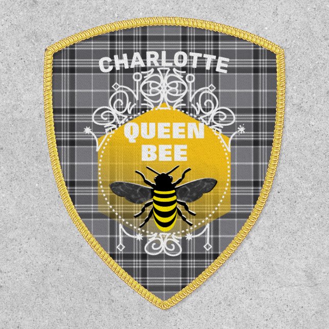 Queen Bee Funny Cute Girly Personalized Patch (Front)