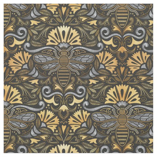 Queen bee garden // embroidery passementerie style fabric