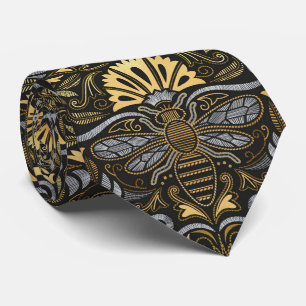 Queen bee garden // embroidery passementerie style neck tie