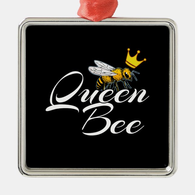 Queen Bee | Gift For Women | Bee Keeper Gifts Metal Ornament (Front)