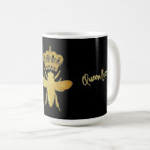 QUEEN BEE Gold Black and White Mug (Front Right)