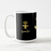 QUEEN BEE Gold Black and White Mug (Left)