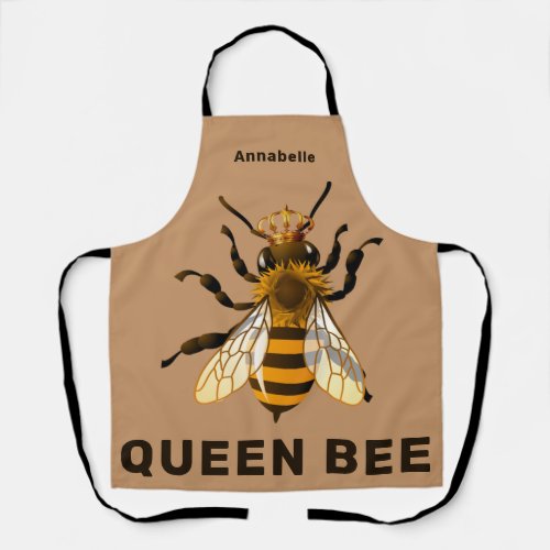 Queen Bee Gold Crown Long Apron