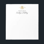 Queen Bee, Gold,  From the Desk of Personalized Notepad<br><div class="desc">This pretty notepad features a faux gold foil "Queen Bee" and your personalization.  Use the template form to add your text.</div>