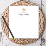 Queen Bee, Gold,  From the Desk of Personalized Notepad<br><div class="desc">This pretty notepad features a faux gold foil "Queen Bee" and your personalization.  Use the template form to add your text.</div>