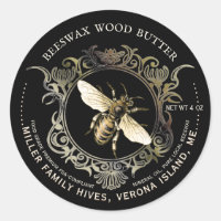 Queen Bee Gold Ornate Frame Beeswax Wood Butter