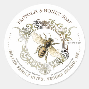 Queen Bee Gold Ornate Frame HONEY SOAP Label