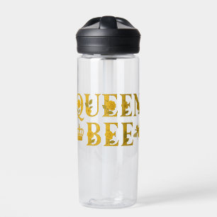 Queen Bee Gold Royal Crown Floral Honey Bee Water Bottle