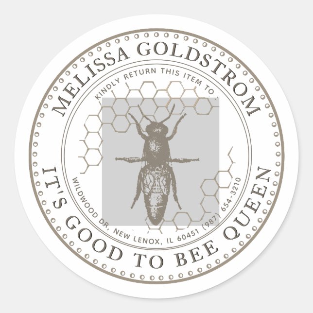 Queen Bee Good to be Queen Beekeeper ID Sticker (Front)