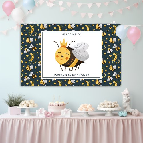 Queen Bee Honey Bee Cute Baby Shower Banner