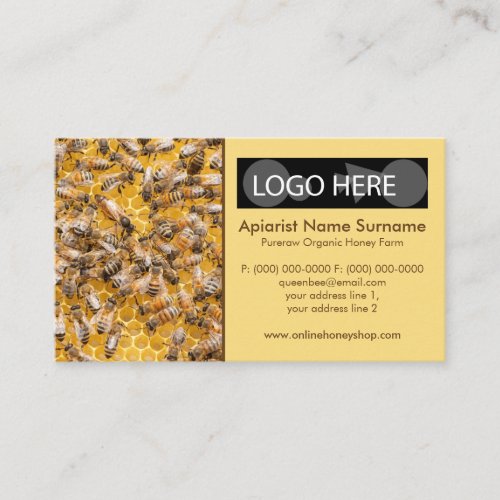 Queen Bee Honey Comb Photo Business Card