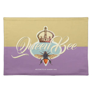 Queen Bee Honey Gold Cloth Placemat