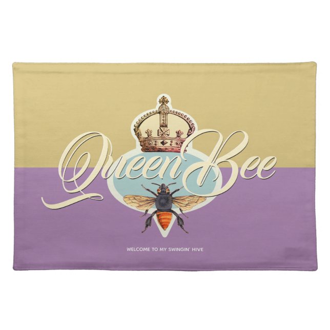 Queen Bee Honey Gold Cloth Placemat (Front)