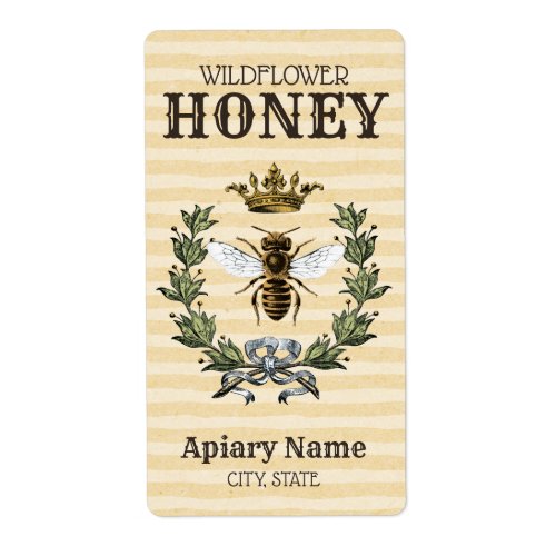 Queen Bee Honey Jar Label