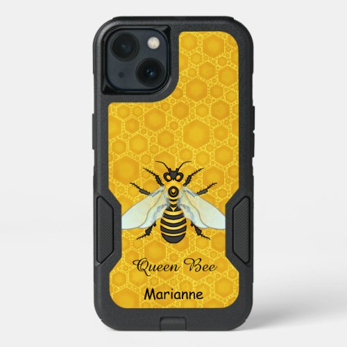 Queen Bee Honeybee Honeycomb Pretty  Add Name iPhone 13 Case