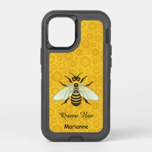 Queen Bee Honeybee Honeycomb Pretty   Add Name OtterBox Defender iPhone 12 Mini Case