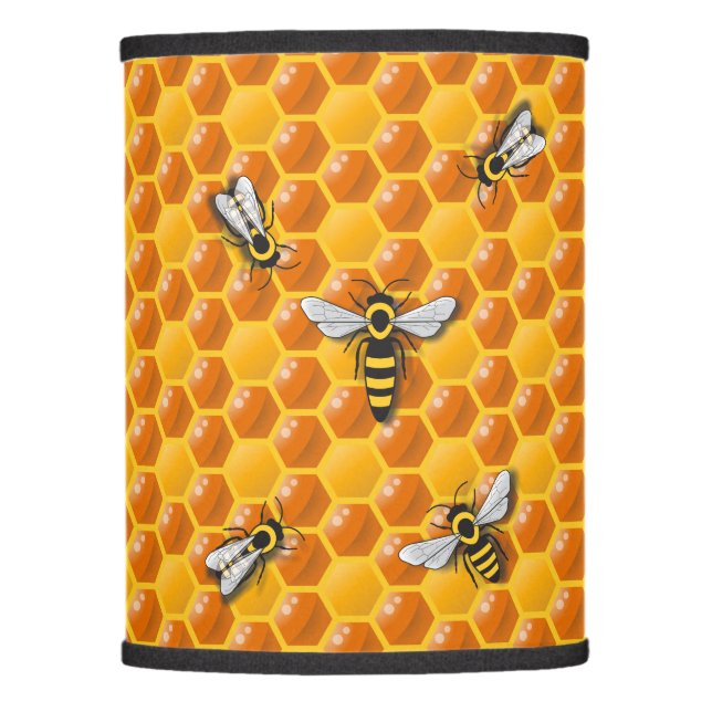 Queen Bee Honeycomb Hive Lamp Shade (Front)