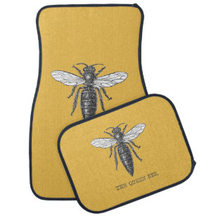 Queen Bee Illustration Bug Insect Car Mat