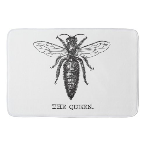 Queen Bee Illustration Classic Drawing Bath Mat