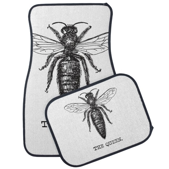 Queen Bee Illustration Classic Drawing Car Floor Mat (Set)