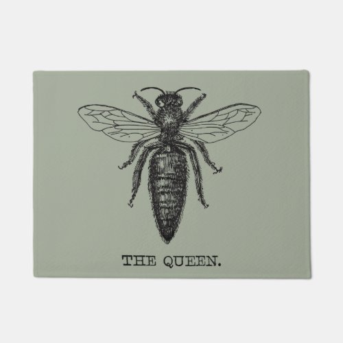 Queen Bee Illustration Classic Drawing Doormat