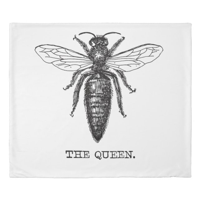 Queen Bee Illustration Classic Drawing Duvet Cover (Front)