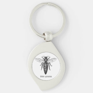 Queen Bee Illustration Classic Drawing Keychain