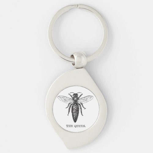 Queen Bee Illustration Classic Drawing Keychain